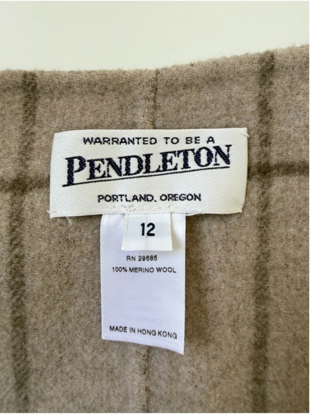 Vintage 90’s Pendleton 100% Merino Wool Wrap Skirt Size 12 - Picture 4 of 8